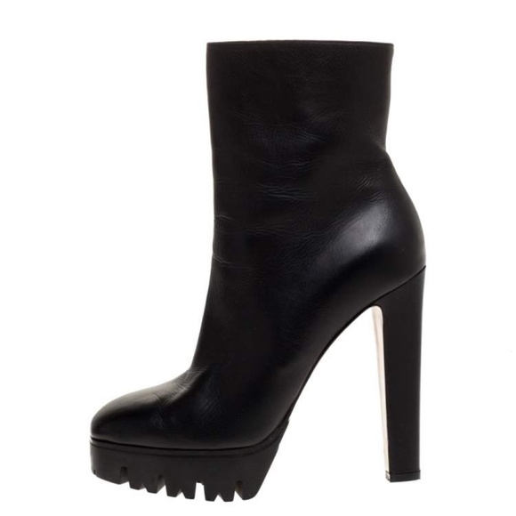 le silla Shoes - Le Silla Black Leather Mid Calf Square Toe Platform Boots Size 39 (US 8.5-9)